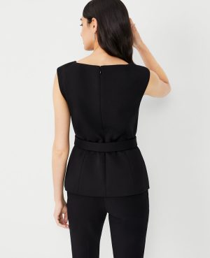 The Petite Belted Top in Double Knit