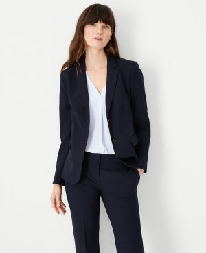 The Notched Two Button Blazer in Seasonless Stretch
