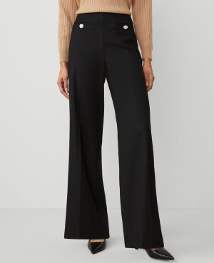 The Button Trim Sailor Wide-Leg Pant