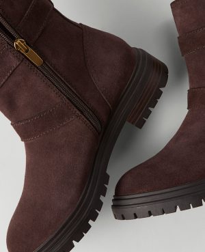 Weekend Collection Buckle Suede Bootie