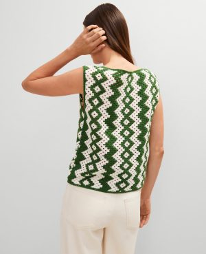 Geo Crochet Sweater Shell