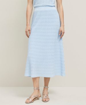 Wavy Stitch Midi Skirt