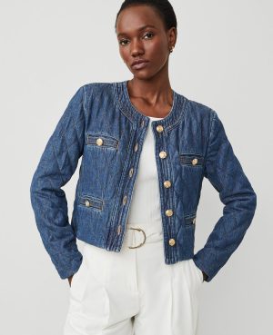 Petite Denim Quilted Jacket