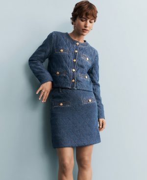 Petite Denim Quilted Jacket
