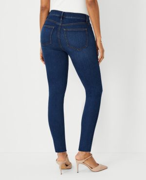 Mid Rise Skinny Jeans in Dark Stone Wash – Curvy Fit