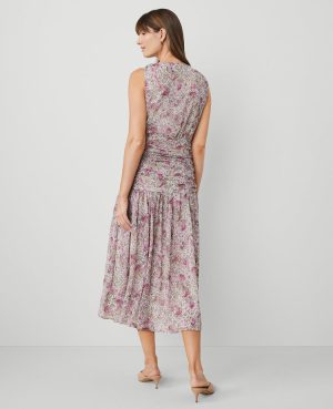 Floral Ruched Flare Dress