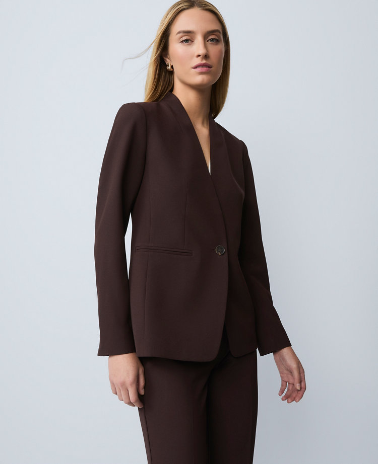 The Cutaway Blazer in Fluid Crepe