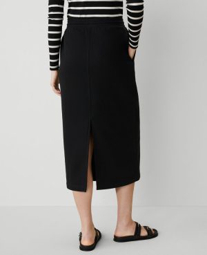 Weekend Collection Fleece Drawstring Midi Skirt