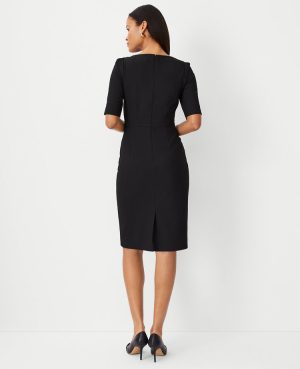 The Elbow Sleeve Square Neck Dress in Seasonless Stretch – Curvy Fit