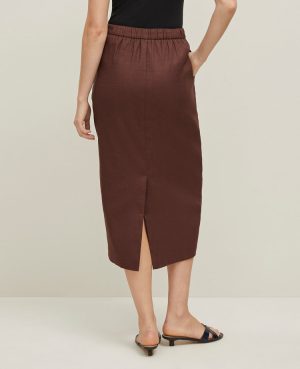 The Clean Midi Skirt in Linen Blend