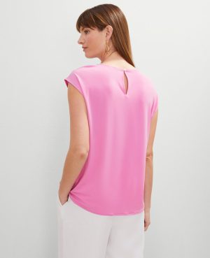 Pleated Crew Neck Top