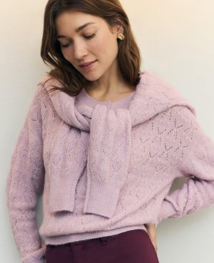 Weekend Collection Pointelle Henley Sweater