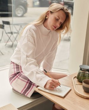 Petite Weekend Collection Cable Sweater