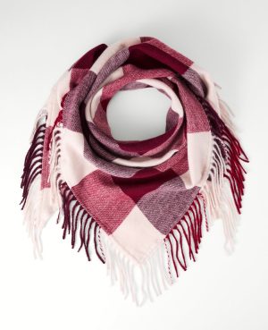 Oversized Plaid Triangle  Scarf