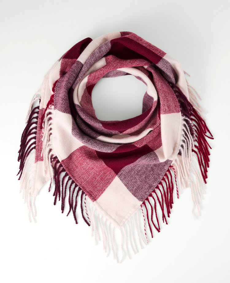 Oversized Plaid Triangle  Scarf