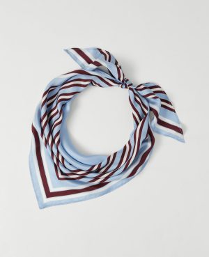 Striped Triangle Silk Scarf