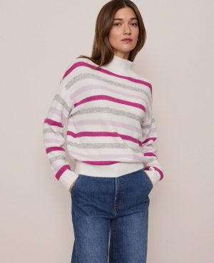 Petite Weekend Collection Striped Turtleneck Sweater