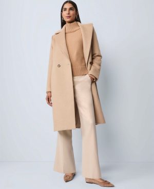 Petite Double Breasted Long Coat