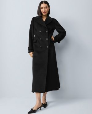 Petite Fitted Double Breasted Long Coat