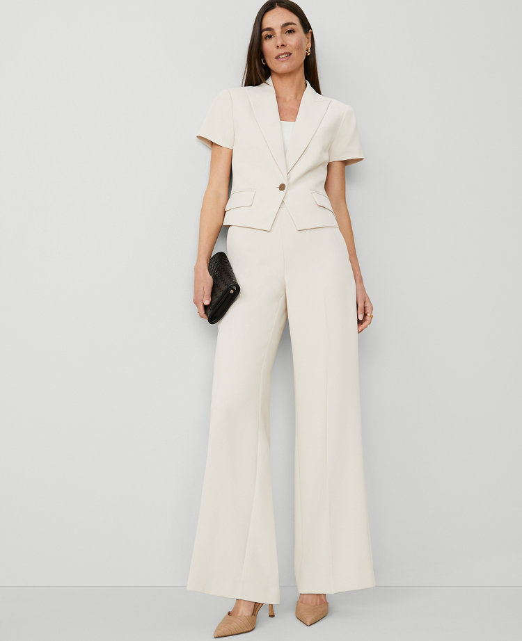 The Side-Zip Wide-Leg Pant in Fluid Crepe