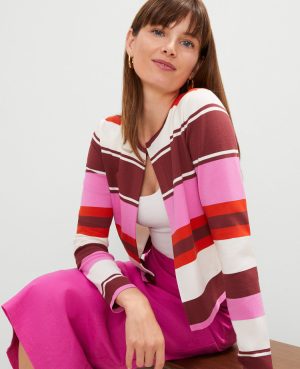 Striped Open Cardigan