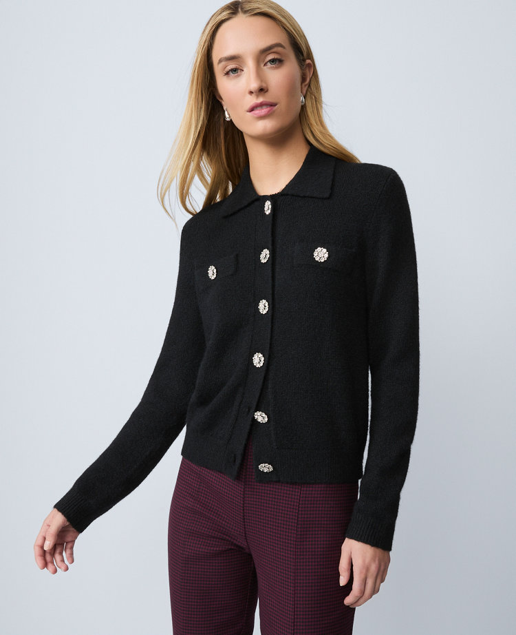 Embellished Collared Cardigan