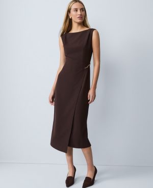 Wrap Effect Sheath in Fluid Crepe