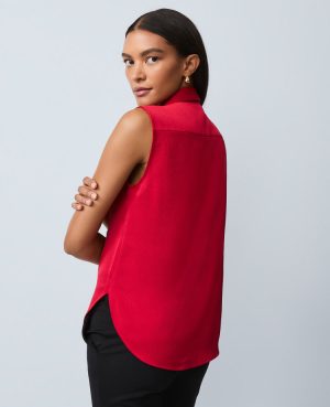 Shirred Yoke Sleeveless Shirt