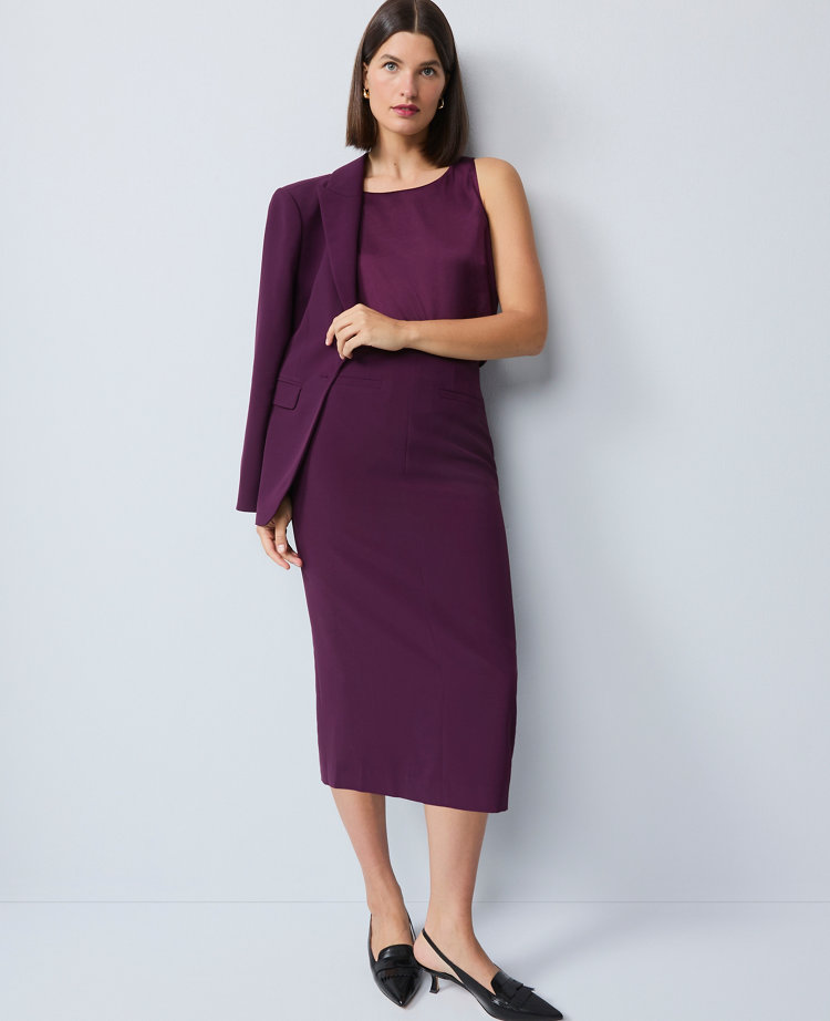Fluid Crepe Pocket Midi Skirt