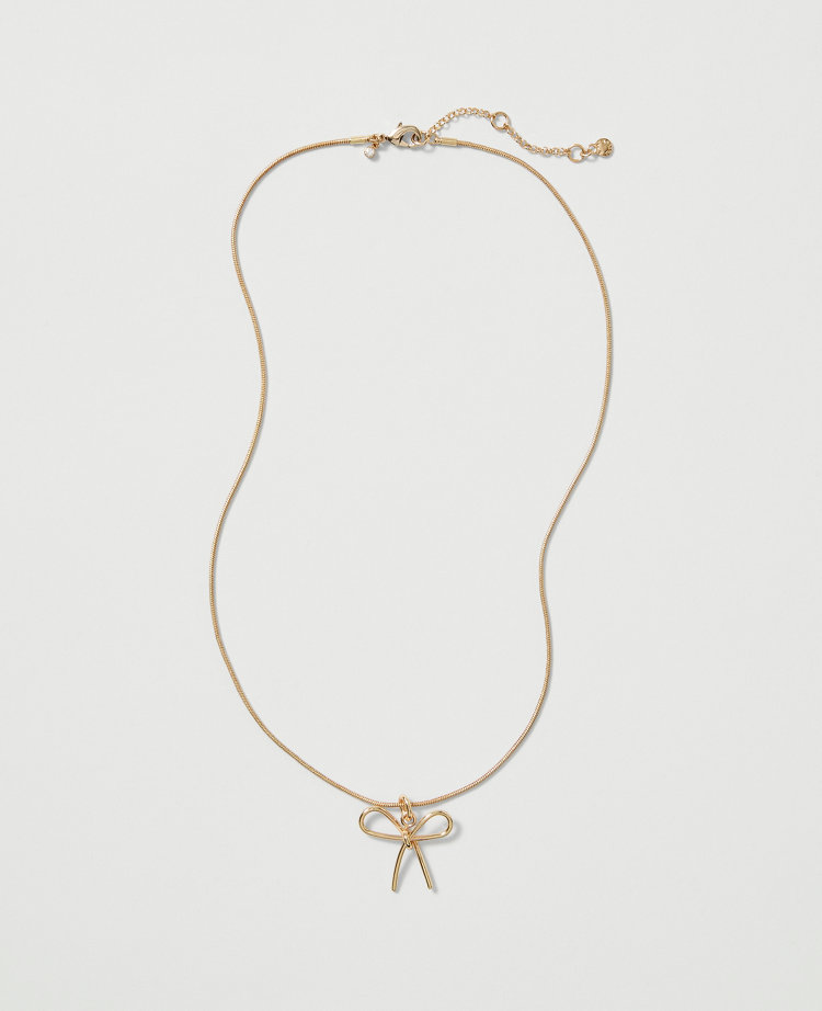 Metal Bow Pendant Necklace