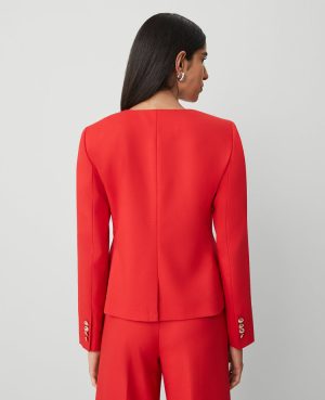 Fitted Crew Neck Jacket