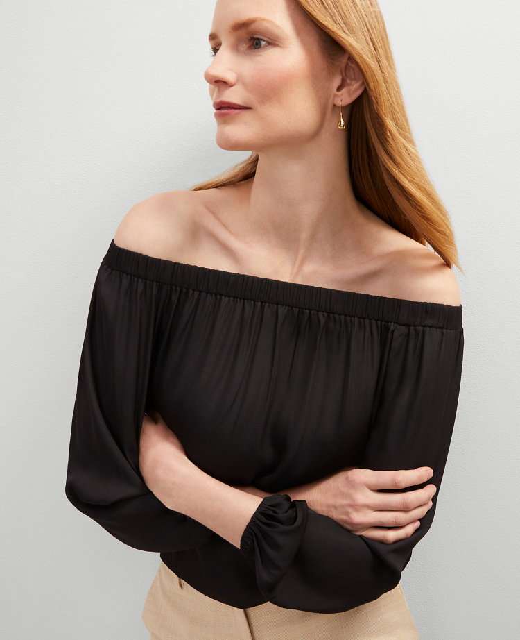 Petite Gathered Off The Shoulder Top