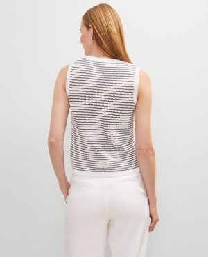 Petite Metallic Striped Sweater Shell