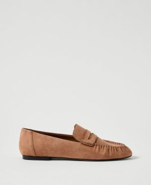Gathered Suede Loafer