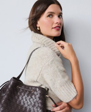 Turtleneck Elbow Sleeve Sweater Tee