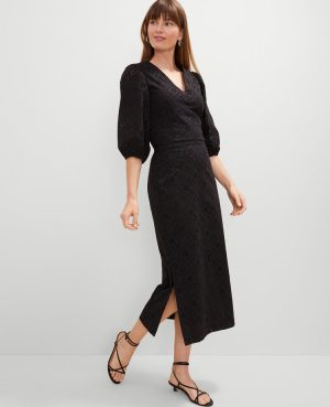 Petite Eyelet Clean Midi Skirt