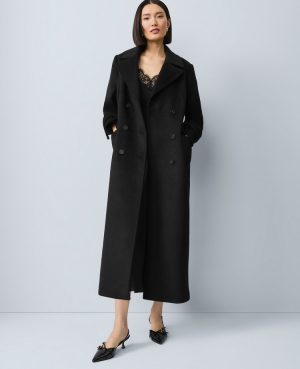 Fitted Double Breasted Long Coat