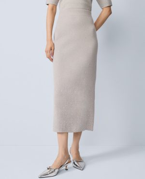 Embellished Sweater Skirt