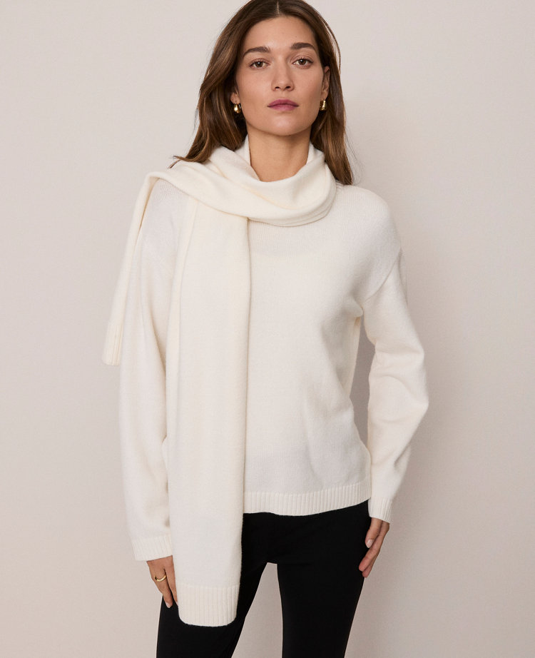 Petite Weekend Collection Scarf Sweater