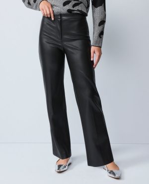 The Straight Pant in Faux Leather