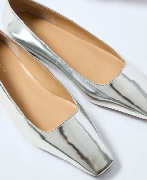 Metallic Leather Flat