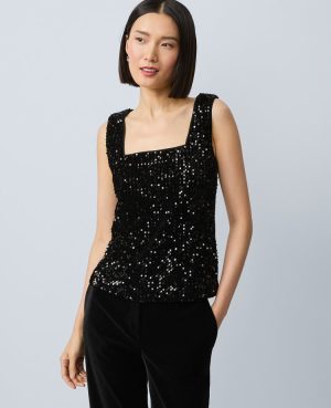 Sequin Velvet Tank Top