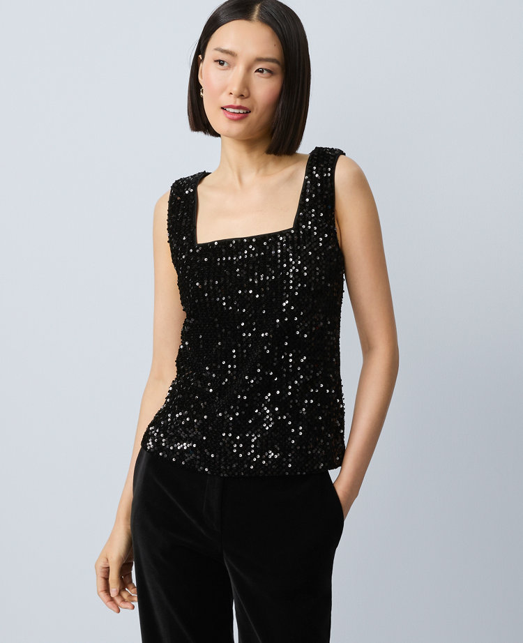 Sequin Velvet Tank Top