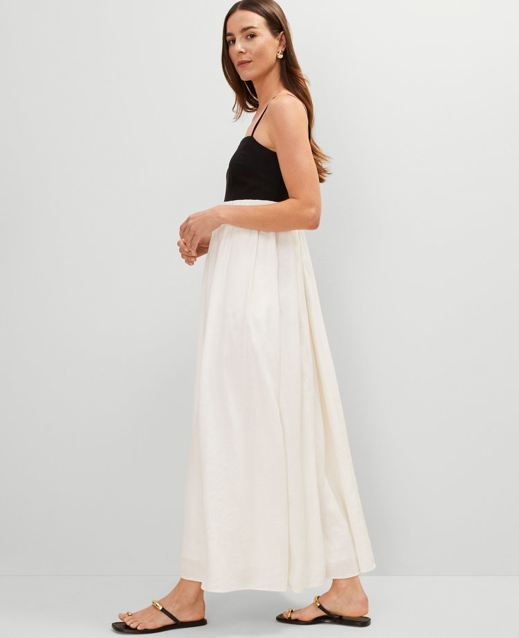 Strappy Linen Blend Maxi Dress