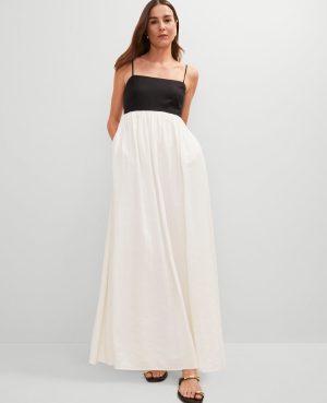 Strappy Linen Blend Maxi Dress