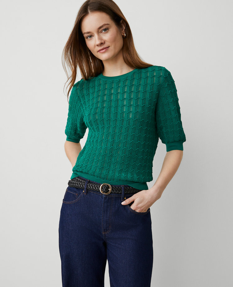 Wavy Stitch Wedge Sweater