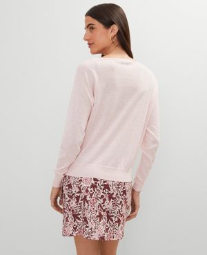 Petite Weekend Collection Linen Blend V-Neck Sweater