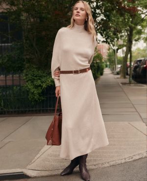 Weekend Collection Ribbed Turtleneck Sweater Dress