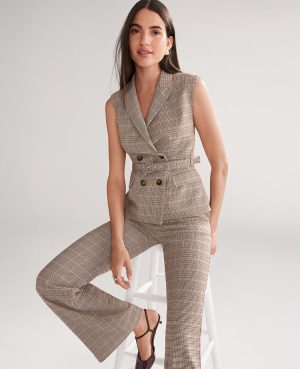 Belted Vest in Plaid