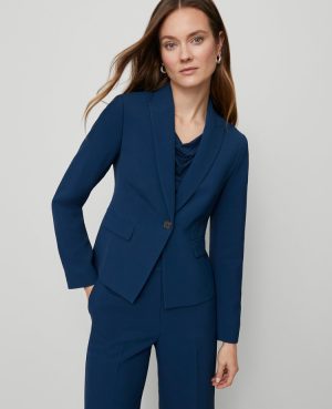 The Shorter One Button Blazer in Fluid Crepe